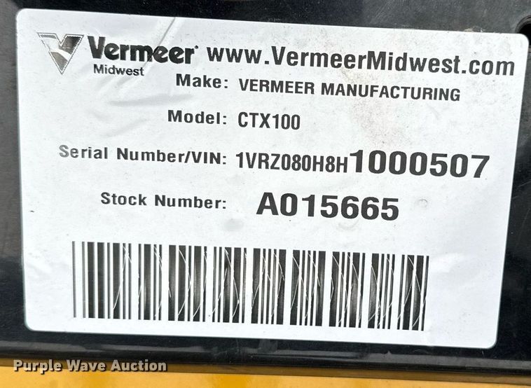 image for item DU3350 2017 Vermeer CTX100 compact utility loader