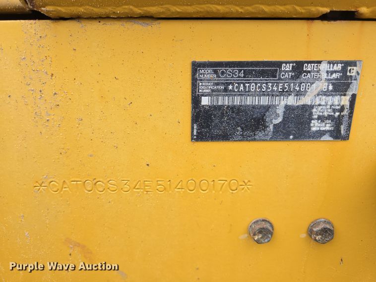 image for item DV1285 Caterpillar CS34 single drum vibratory roller