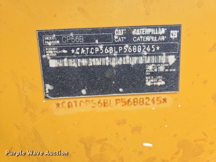 image for item DV1286 2016 Caterpillar CP56B single drum vibratory roller