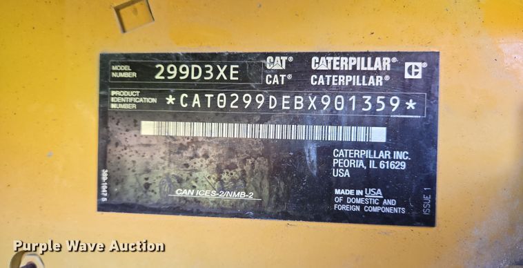 image for item DV1288 2020 Caterpillar 299D3 XE tracked skid steer loader