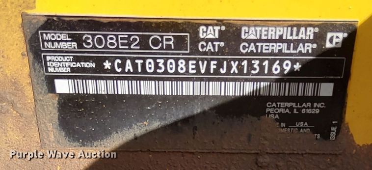 image for item DV6674 2019 Caterpillar 308E2 CR mini excavator