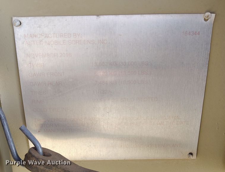 image for item DV6677 2016 Astec KDS 710 screening plant