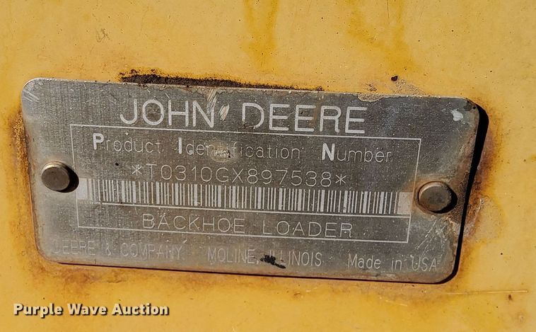 image for item DV6705 2001 John Deere 310G backhoe