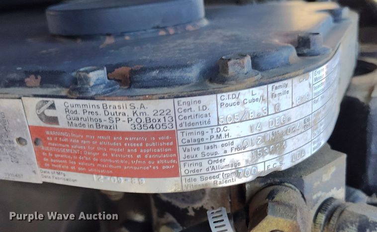 image for item DV6712 1986 International  1754 pothole patcher truck