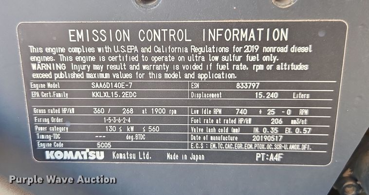 image for item DW1833 2020 Komatsu D155AXI-8 dozer