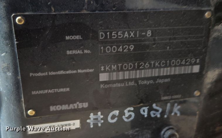 image for item DW1833 2020 Komatsu D155AXI-8 dozer