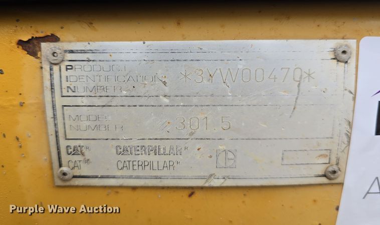 image for item DW3181 1999 Caterpillar 301.5 mini excavator