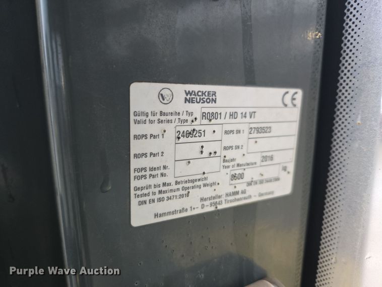 image for item EC3463 Wacker Neuson RC50 single drum vibratory roller