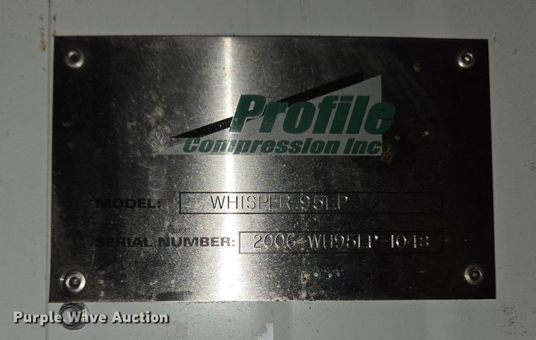 image for item EC3989 2006 Profile Compression Whisper 95LP air compressor