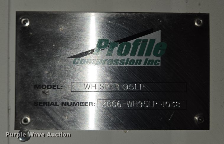 image for item EC3991 2006 Profile Compression Whisper 95LP air compressor