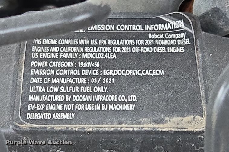 image for item ED2483 2021 Bobcat E60 R2- Series mini excavator