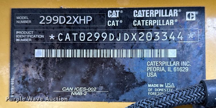 image for item ED5525 2018 Caterpillar 299D2 XHP tracked skid steer loader