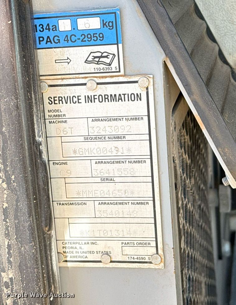 image for item ED5533 2012 Caterpillar D6T XL dozer