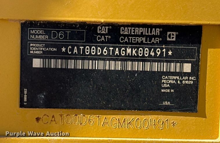 image for item ED5533 2012 Caterpillar D6T XL dozer