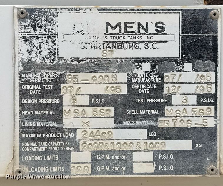 image for item ED5543 1999 Freightliner FL106 tank truck