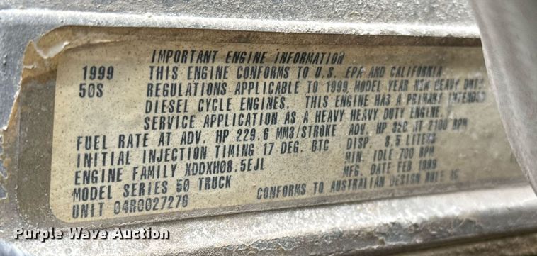 image for item ED5543 1999 Freightliner FL106 tank truck