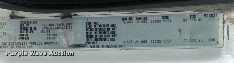 image for item ED5544 1999 Freightliner FL80 bucket truck