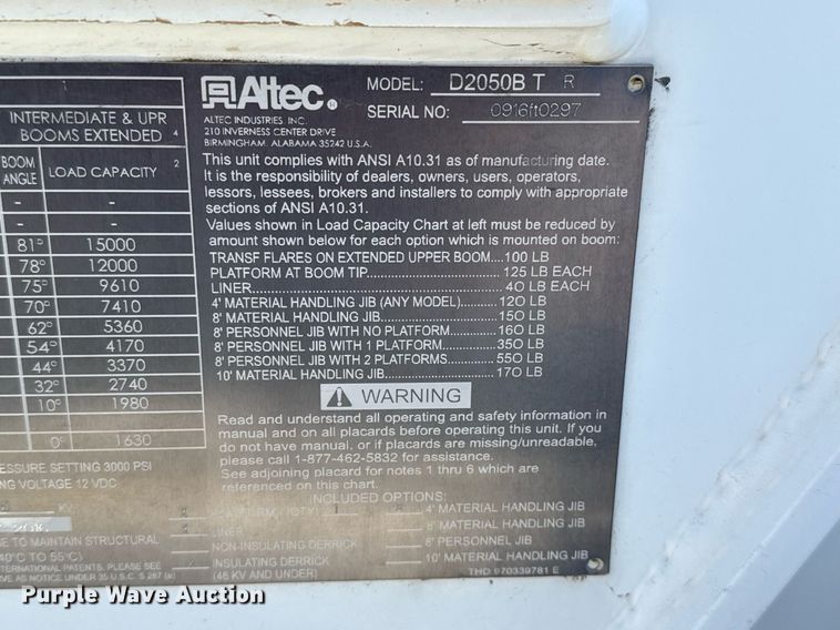 image for item ED5545 2016 Freightliner Business Class M2 digger derrick truck