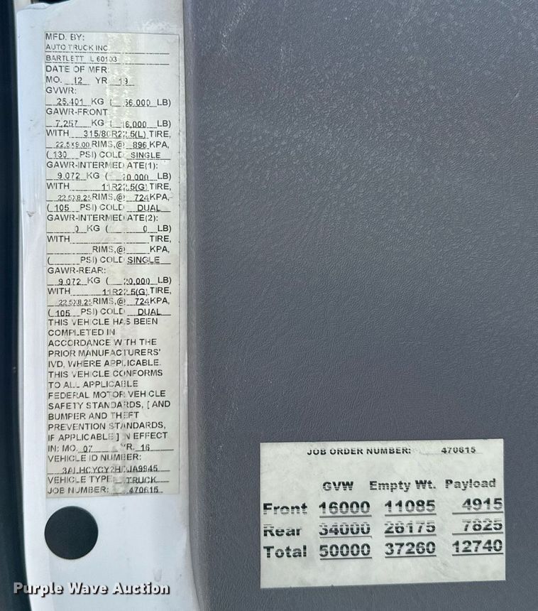 image for item ED5545 2016 Freightliner Business Class M2 digger derrick truck