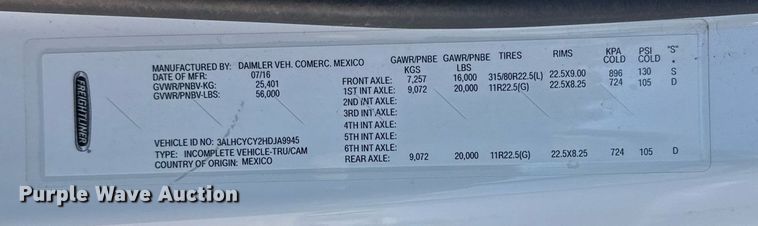 image for item ED5545 2016 Freightliner Business Class M2 digger derrick truck