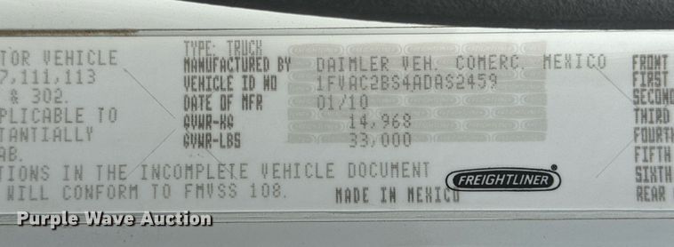 image for item EG2443 2010 Freightliner Business Class M2 Ext. Cab utility / service truck