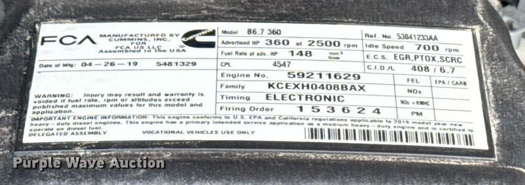 image for item EG2564 2019 Dodge Ram 5500HD Crew Cab utility / service truck