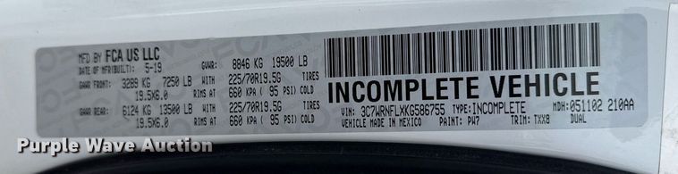 image for item EG2564 2019 Dodge Ram 5500HD Crew Cab utility / service truck