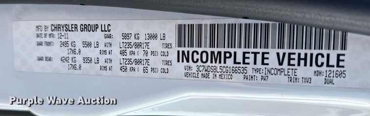 image for item EG2580 2012 Dodge Ram 3500 utility bed pickup truck