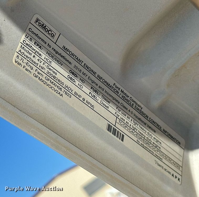 image for item EK0412 2016 Ford F550 Super Duty bucket truck