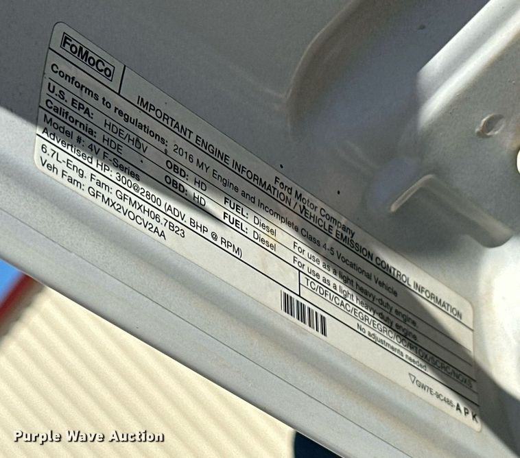 image for item EK0413 2016 Ford F550 Super Duty XLT bucket truck