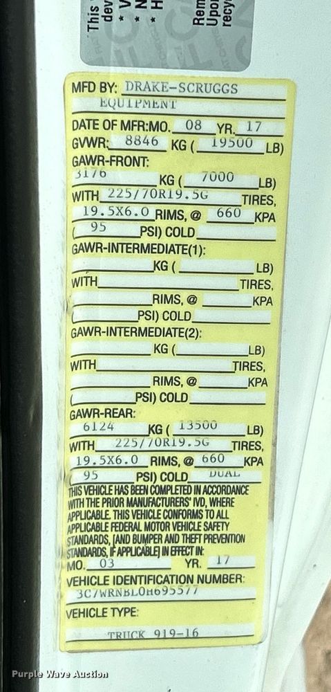 image for item EK2700 2017 Dodge Ram 5500HD bucket truck