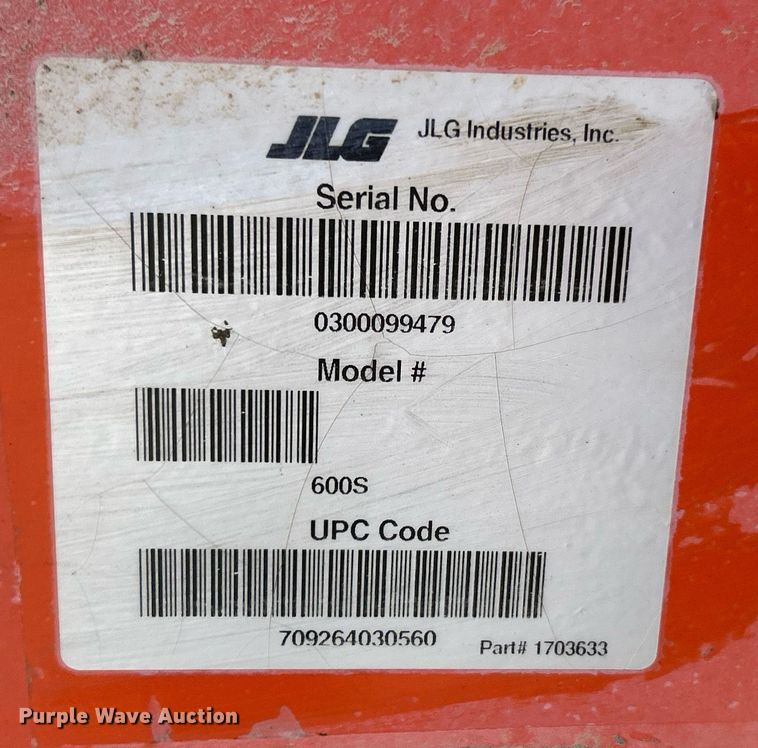 image for item EK2701 2006 JLG 600S boom lift