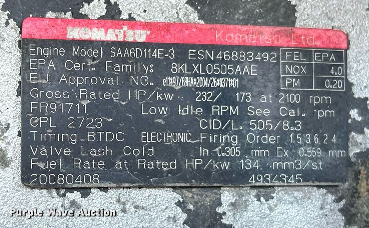 image for item EK2703 2009 Komatsu WA430-6 wheel loader