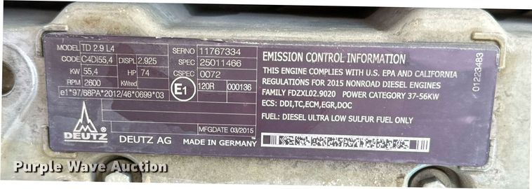 image for item EN5147 2015 Genie GTH-5519 telehandler