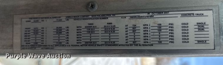 image for item EQ1035 2007 Kenworth W900 ready mix truck