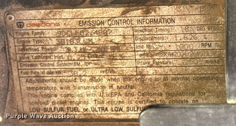 image for item EQ1096 2009 Kioti DK35SE MFWD tractor