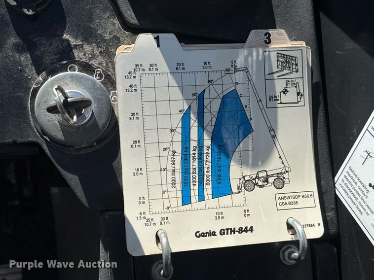 image for item EQ1097 2016 Genie GTH-844 telehandler