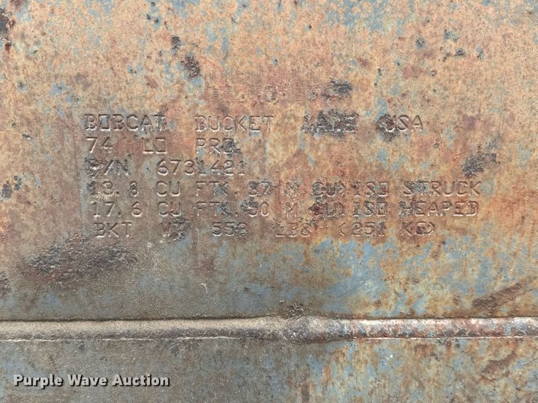 image for item EQ1175 Bobcat 74 Lo Pro skid steer bucket