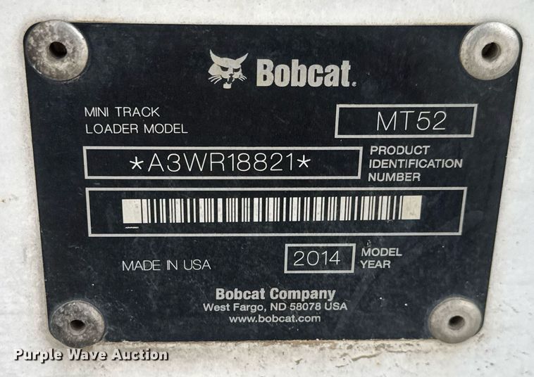 image for item EQ1181 2014 Bobcat MT52 compact utility loader