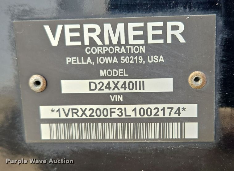 image for item EQ6562 2020 Vermeer D24x40III Navigator S3 directional boring unit