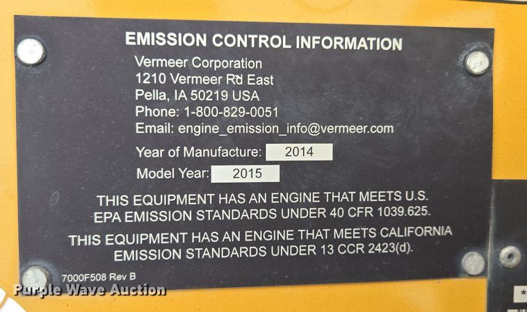 image for item EQ6567 2015 Vermeer RTX1250 rock saw