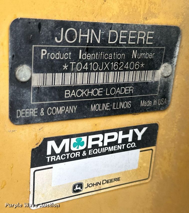 image for item EQ6576 2009 John Deere 410J backhoe
