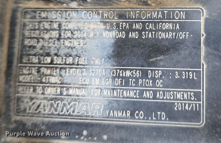 image for item EQ6577 2015 Takeuchi TB280FR mini excavator