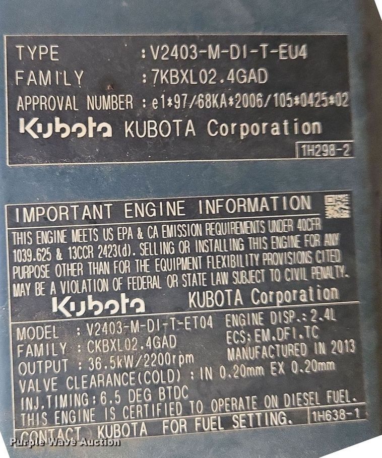 image for item EQ6578 2014 Bobcat E50 mini excavator