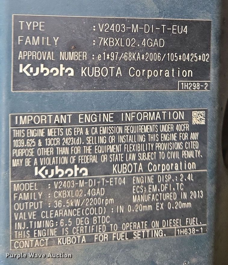 image for item EQ6578 2014 Bobcat E50 mini excavator