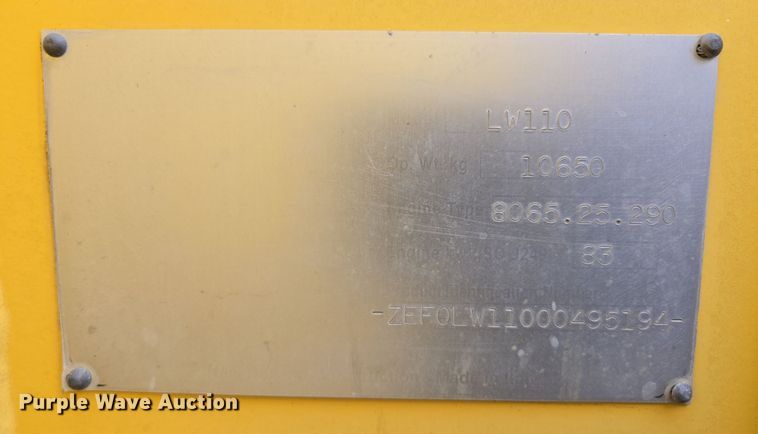 image for item EQ6579 2002 New Holland  LW110 wheel loader