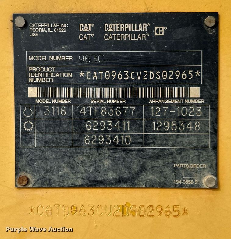 image for item EQ6589 2003 Caterpillar 963C track loader