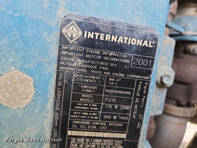 image for item EQ6602 2002 International  4300 DT466 dump truck