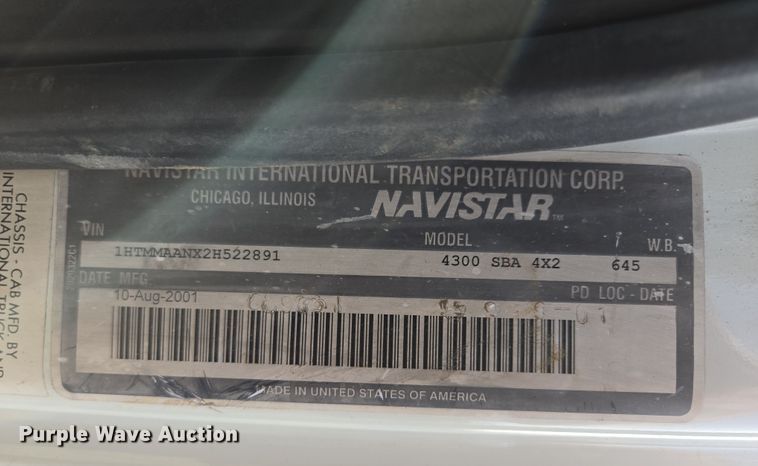 image for item EQ6602 2002 International  4300 DT466 dump truck