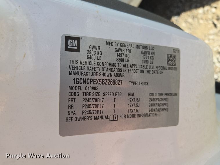 image for item EQ6607 2011 Chevrolet  Silverado 1500 pickup truck